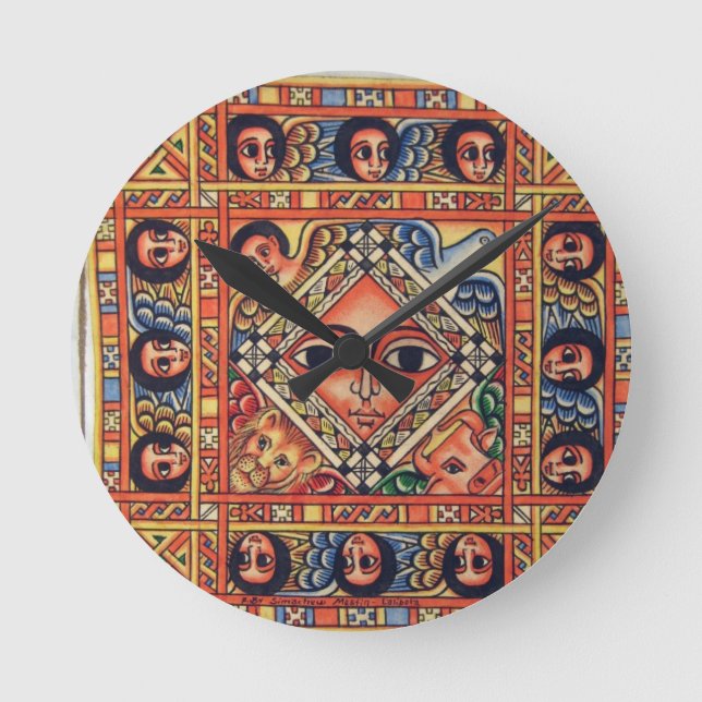 Härlig konstklocka rund klocka (Framsida)