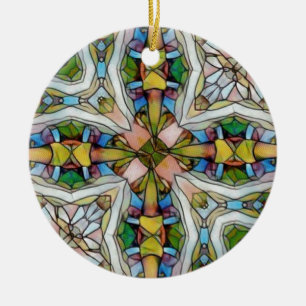Härlig kor inspirera formad målat glass julgransprydnad keramik