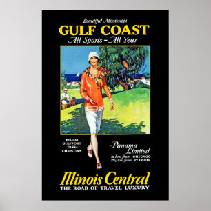 Härlig kusten för Mississippi ~-bukt Poster