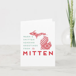 Härlig kvick Mitten för Michigan julhelgdag Helgkort