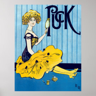 Härlig kvinnaPuckvintage affisch