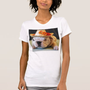 Härlig lilja, engelsk bulldogg tee