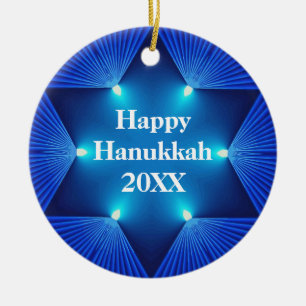 Härlig lycklig Hanukkah 20XX prydnad Julgransprydnad Keramik