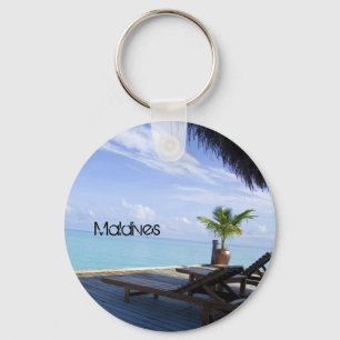 Härlig Maldiverna strand Keychain Nyckelring
