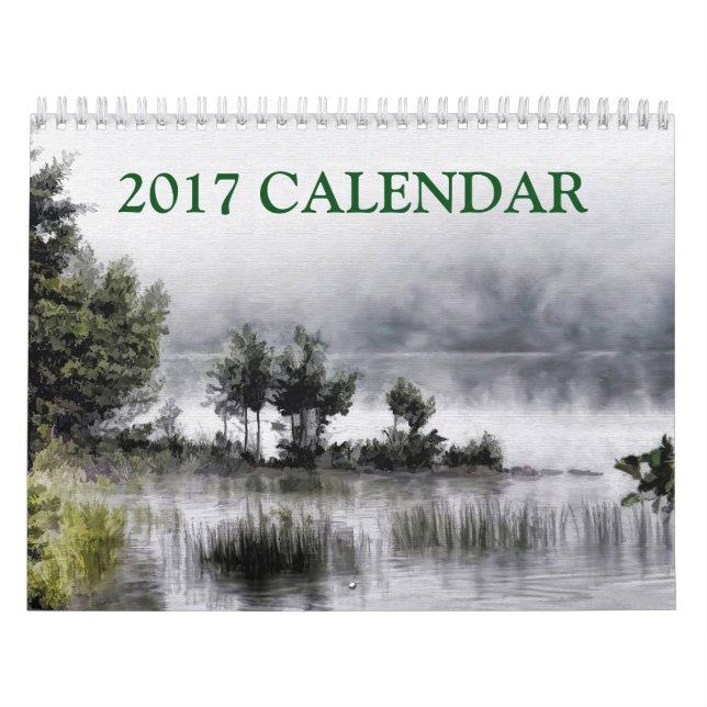 Härlig målningabstraktkonst av landskap 2017 kalender (Omslag)
