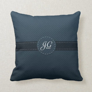 Härlig marinblå beställnings- Monogramdekorativ Kudde