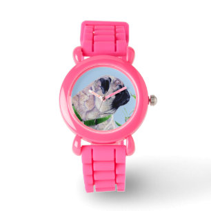 Härlig mopsvalp armbandsur