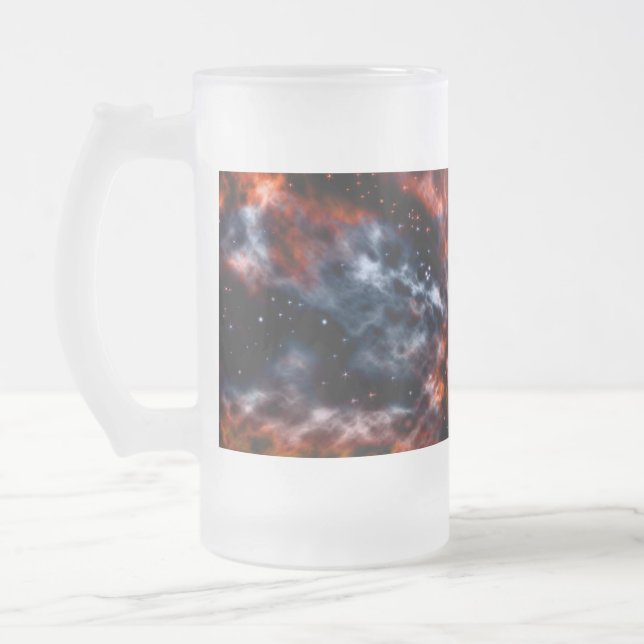 Härlig nebulafotodesign frostat ölglas (Vänster)
