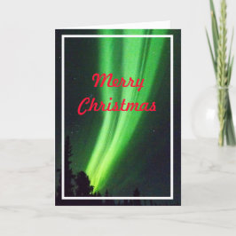 Härlig nordlig ljusjulkort helgkort