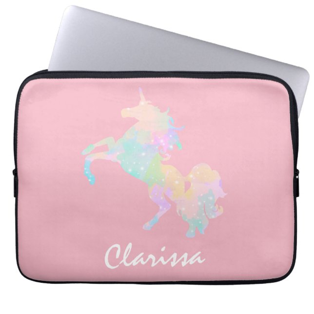 Härlig och färgrik unicorn laptop fodral (Framsidan)