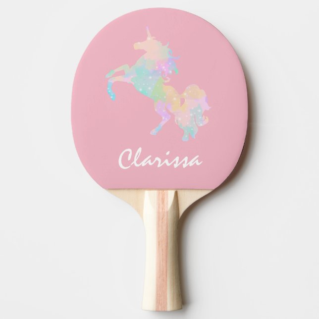 Härlig och färgrik unicorn pingisracket (Framsidan)