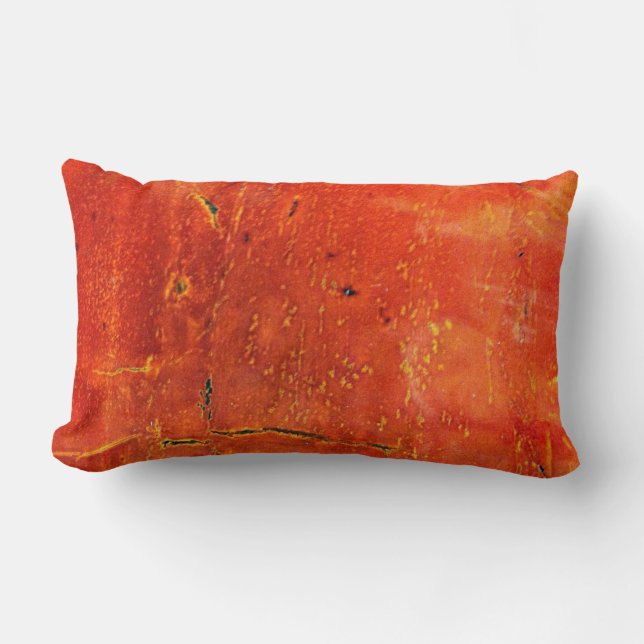 Härlig orange stendesigndekorativ kudde (Framsida)