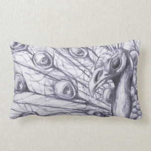 Härlig påfågel lumbarkudde