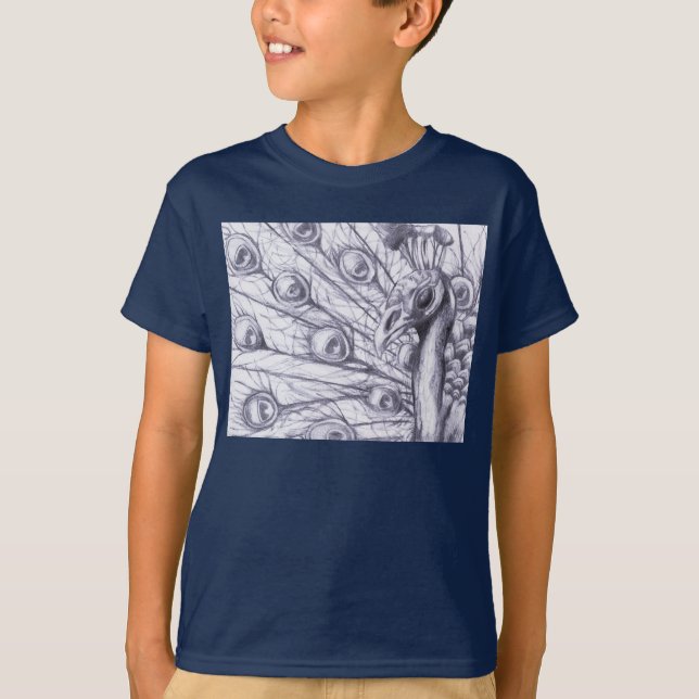 Härlig påfågel tee (Framsida)