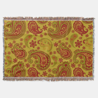 Härlig Paisley | olivgrön citron burgundy Mysfilt