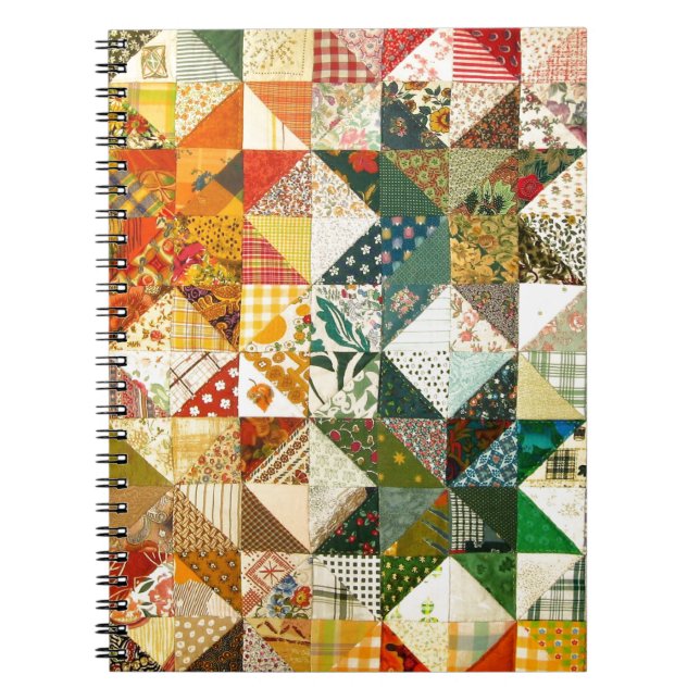 Härlig Patchwork Anteckningsbok Med Spiral (Framsidan)