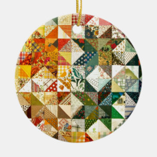 Härlig Patchwork Julgransprydnad Keramik