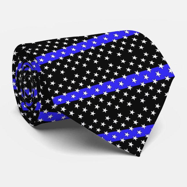 Härlig polisstars och stripes slips (Rullad)