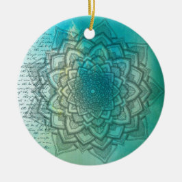 Härlig prydnad för blått- och krickaMandalajul Julgransprydnad Keramik