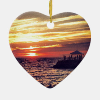 Härlig Puerto Vallarta solnedgång Julgransprydnad Keramik