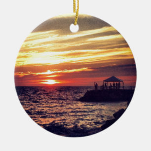 Härlig Puerto Vallarta solnedgång Julgransprydnad Keramik