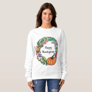 Härlig pumpakran för vattenfärg med löv t shirt