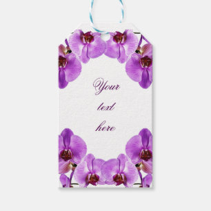 Härlig purpurfärgad orchidsphalaenopsis presentetikett