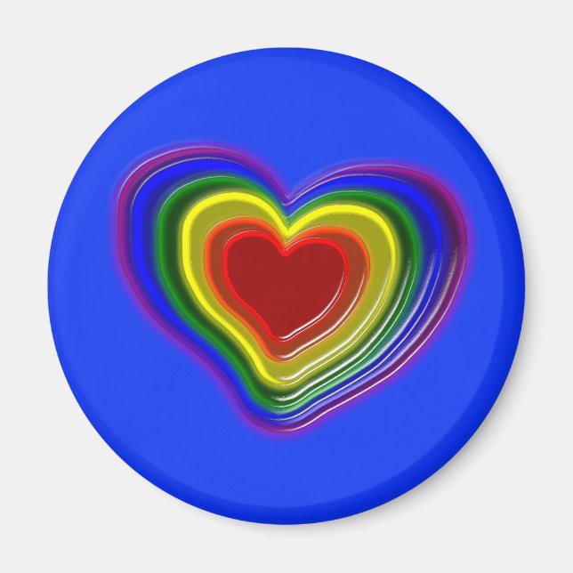 härlig regnbågshjärta magnet (Framsidan)