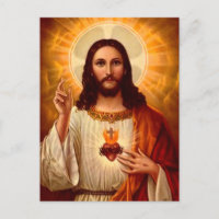 Härlig religiös sakral hjärta av Jesus avbildar