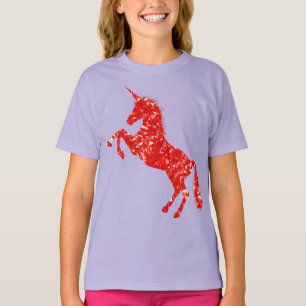 Härlig röd unicorn t-shirt