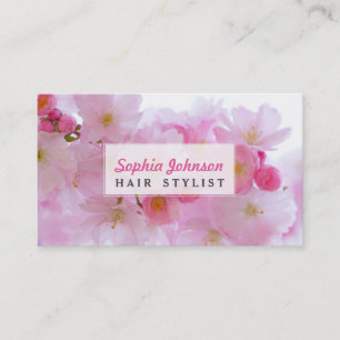 Härlig rosa japansk körsbärsröd blommar visitkort