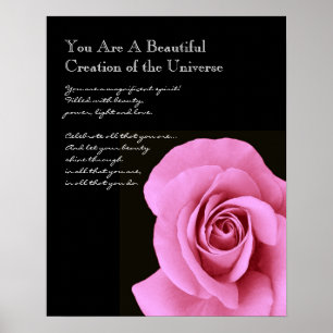 Härlig rosa ros för inspiration poster