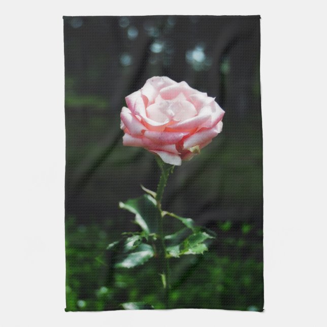 Härlig rosa ros kökshandduk (Vertikal)