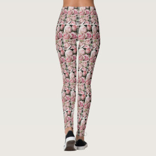 Härlig rosa rosdamasker leggings