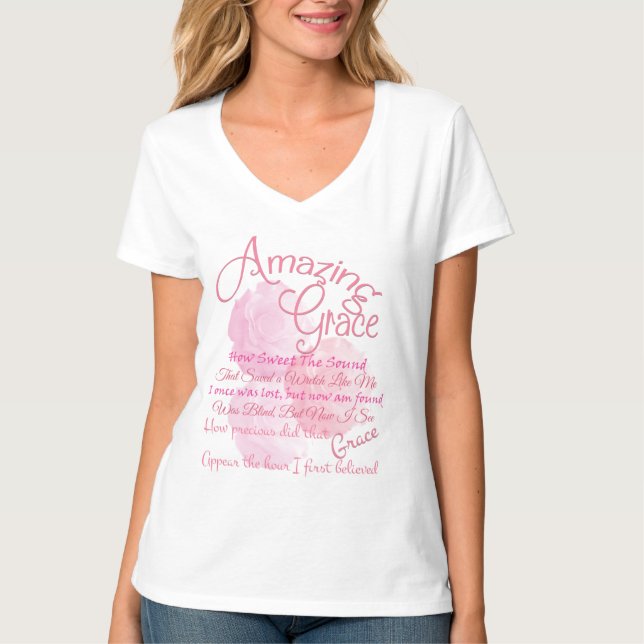 Härlig rosa rostypografi för fantastisk nåd t-shirt (Framsida)