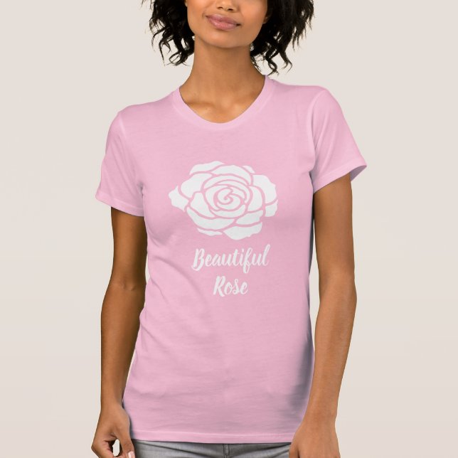 Härlig rosa T-tröja för vit T-shirt (Framsida)
