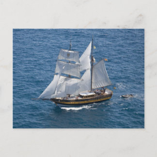 Härlig segelbåt vykort
