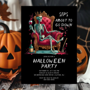 härlig sips Halloween Inbjudningar