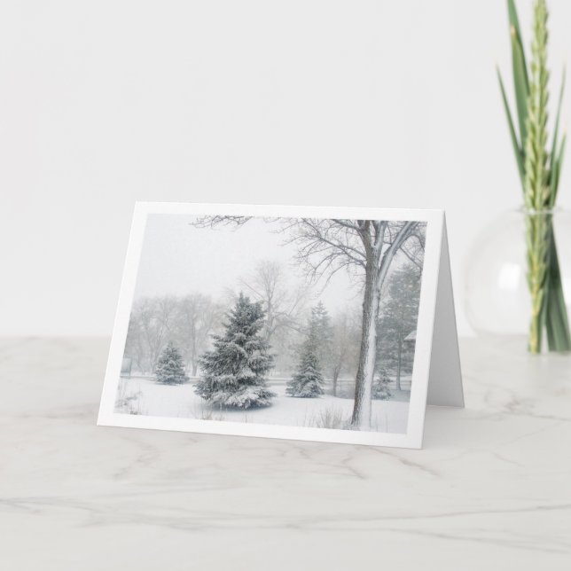 Härlig snöstorm helgkort (Framsida)