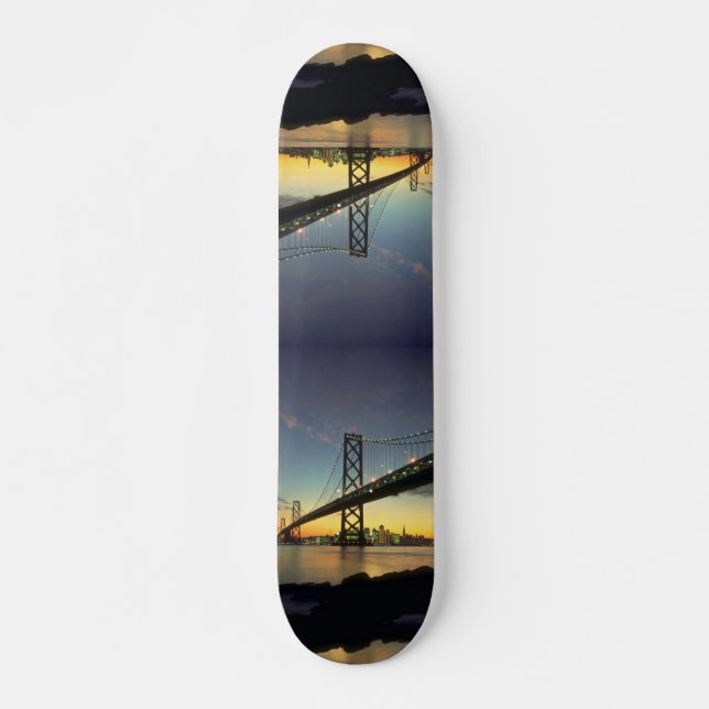 Härlig solnedgång: Fjärden överbryggar, San Skateboard Bräda 20 Cm (Framsida)