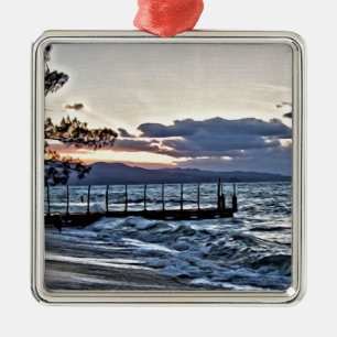 Härlig solnedgång i Montego Bay, Jamaica Julgransprydnad Metall