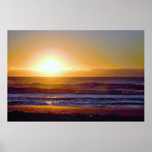 Härlig soluppgång på Seashorefotoet Poster