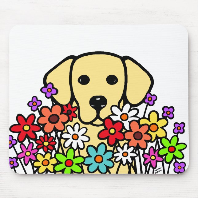 Härlig SoulgultLabrador illustration Musmatta (Framsidan)