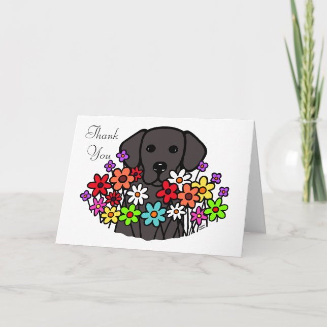 Härlig SoulsvartLabrador illustration Tack Kort (Framsida)