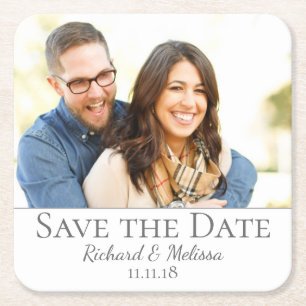 Härlig spara daterafotoet underlägg papper kvadrat