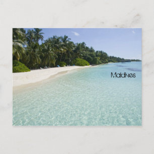 Härlig strand i maldives vykort