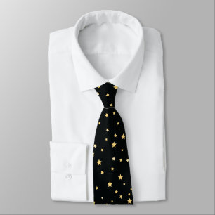 Härlig svart och guld- Starry himmelstjärnamönster Slips