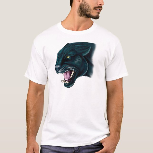 Härlig svart panter tee shirt (Framsida)