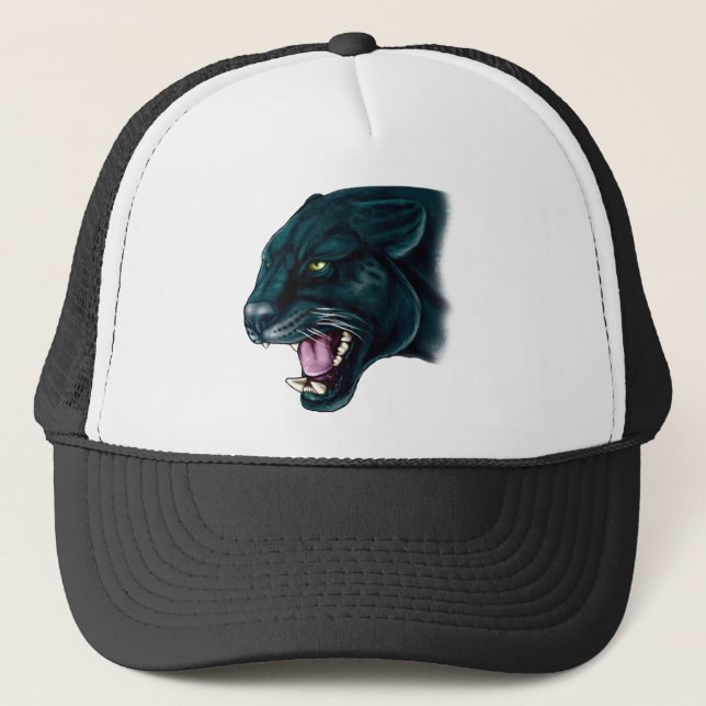 Härlig svart panter truckerkeps (Framsida)