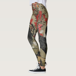 Härlig svart tupp leggings